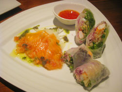 エビのゴイクン(生春巻き)・サーモンのマリネ