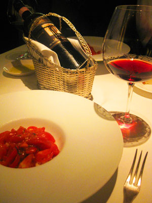 冷製パスタとブルネッロ