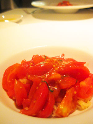 フルーツトマトの冷製カッペリーニ